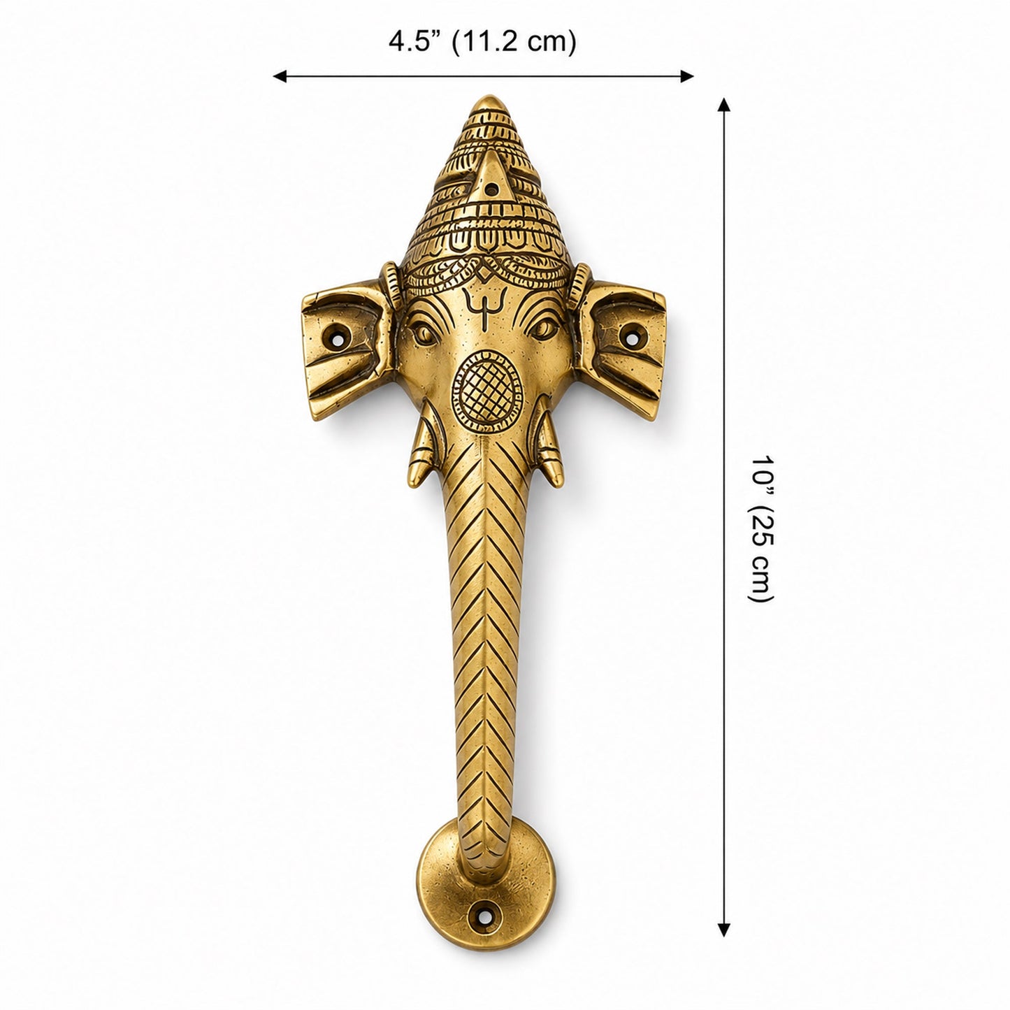 Ganesha Brass Door Handle for Main Door – 10 Inch Antique Finish Elephant Pull Handle, |Set-1