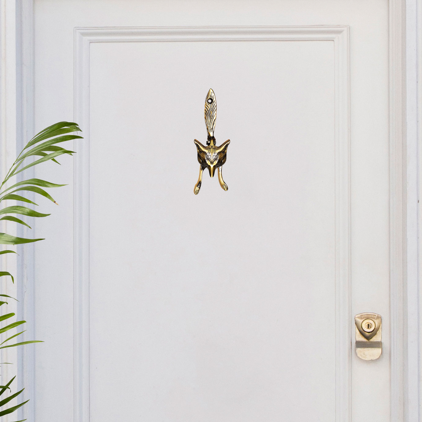 Fox Head Design Brass Door Knocker
