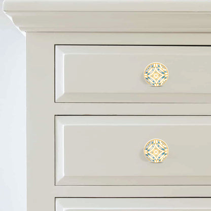 Elegant Blue & Gold Luxurious Drawer Knob | The Indian Aura