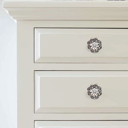 Handcrafted Flower-Shaped Leaf Design Ceramic Drawer Knob | The Indian Aura