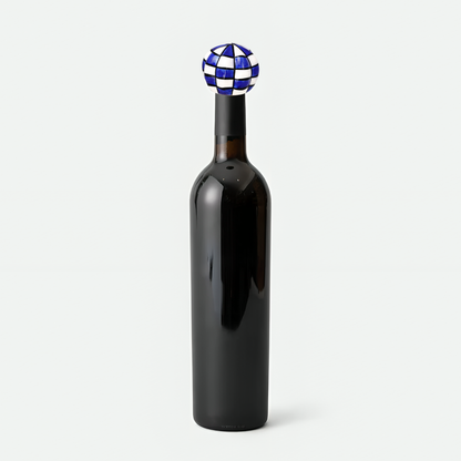 Timeless Elegance Checkered Design Ceramic Wine Bottle Stopper | The Indian Aura