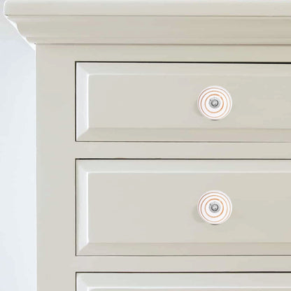 Elegant Ceramic Eternal Charm White Knob with Golden Circle | The Indian Aura
