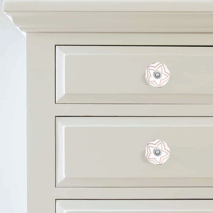 Golden Star Line Ceramic Cabinets Drawer Knob | The Indian Aura