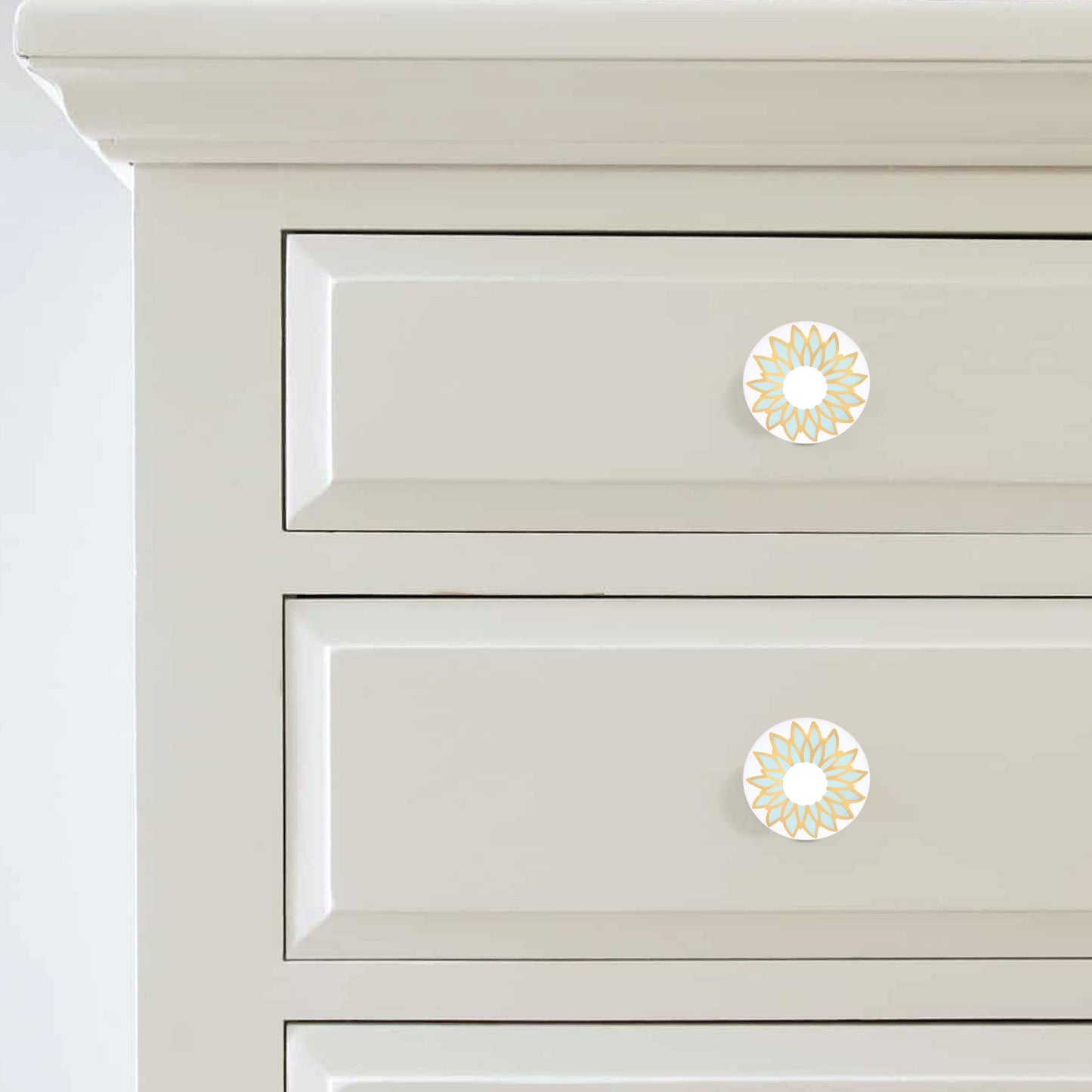 Hand-Painted Luxurious Sunflower Drawer Knob | The Indian Aura