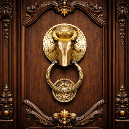 Traditional Nandi Majesty Design Brass Door Knocker | The Indian Aura