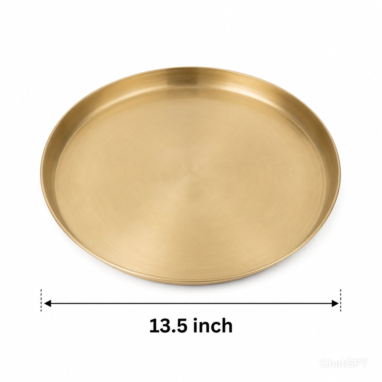 Pure Kansa Matte Finish 13.5 Inch Thali Dinner Set – Traditional Ayurvedic Dinnerware for Healthy & Elegant Dining