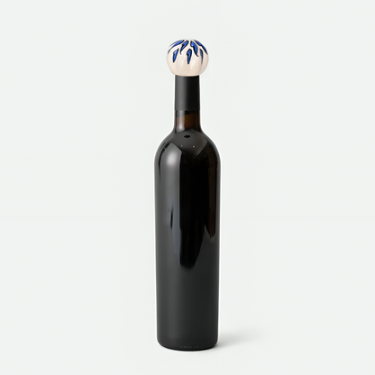 Hand-Painted Artistic Elegance Ceramic Wine Bottle Stopper | The Indian Aura