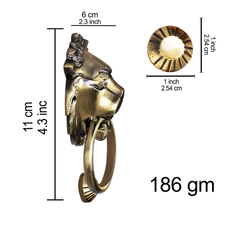 Majestic Handcrafted Lion Guardian Design Brass Door Knocker | The Indian Aura