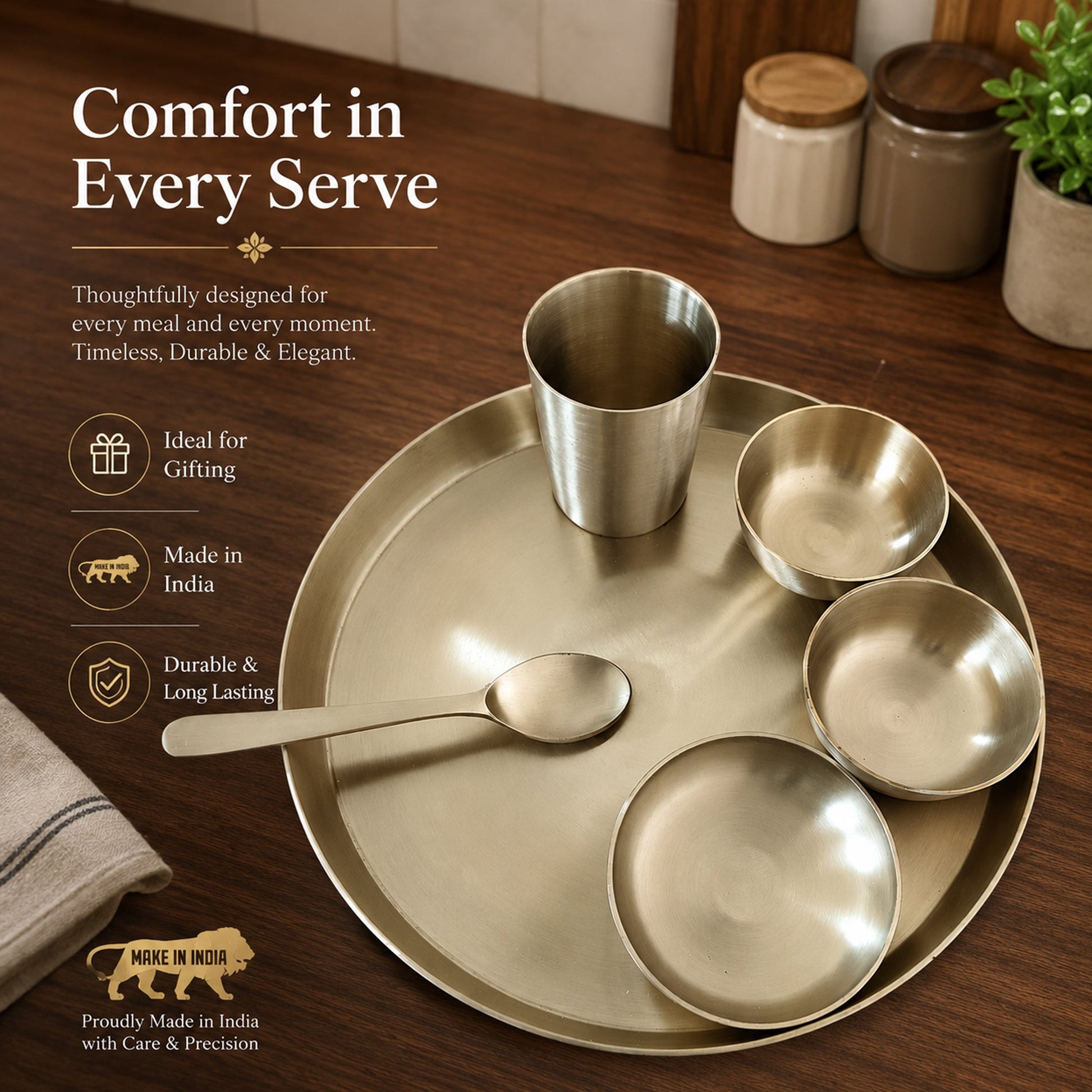 set of 6 kansa thali set