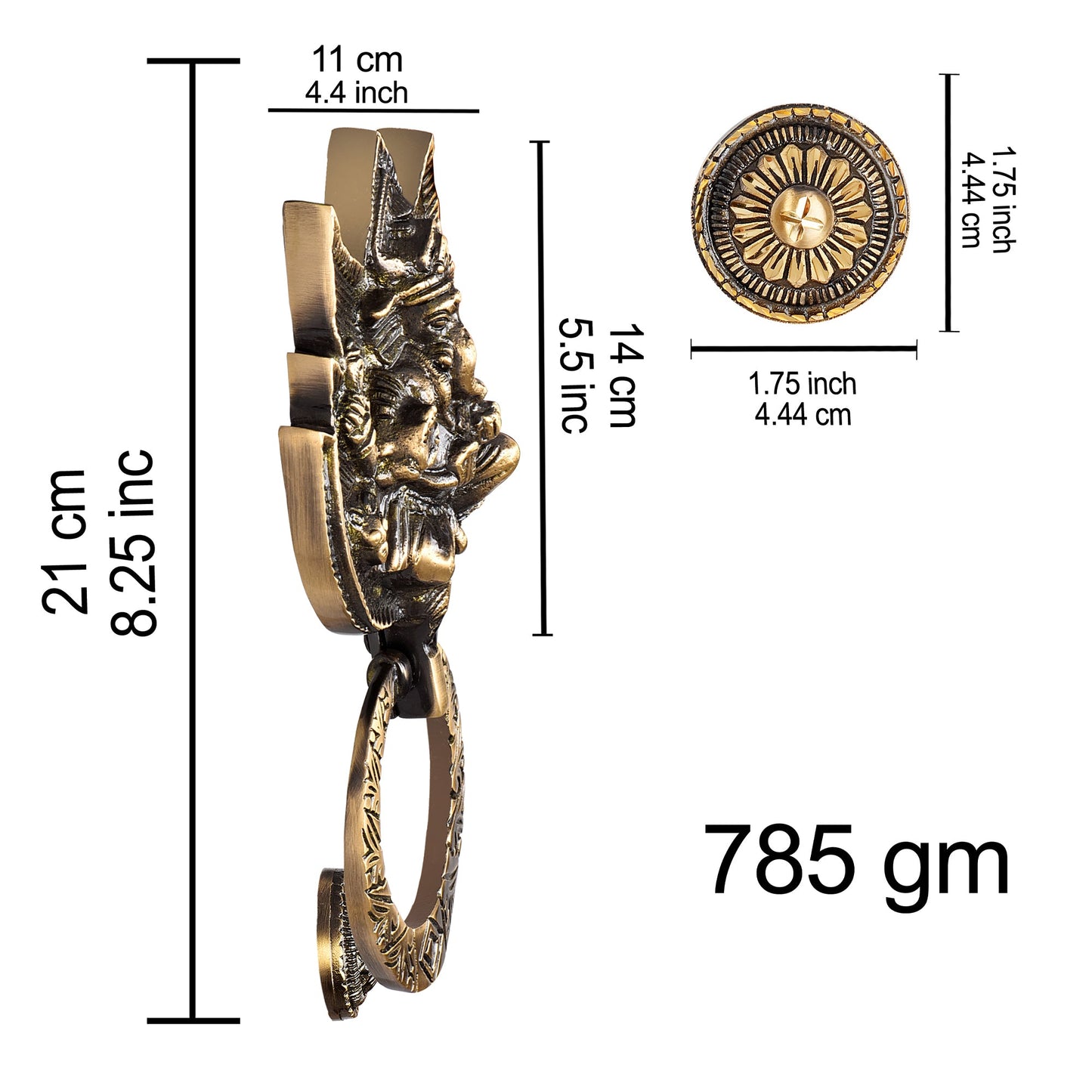 Handcrafted Celestial Ganesha Brass Door Knocker for Main Door | The Indian Aura