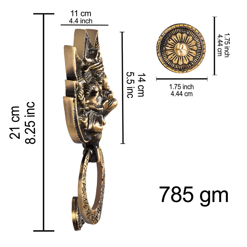 Handcrafted Celestial Ganesha Brass Door Knocker for Main Door | The Indian Aura