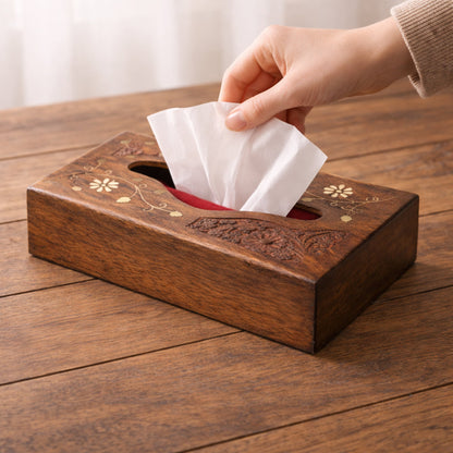 Wooden Napkin Holders  Set of 2  – Handcrafted Table Tissue Stand for Dining & Coffee Tables by The Indian Aura