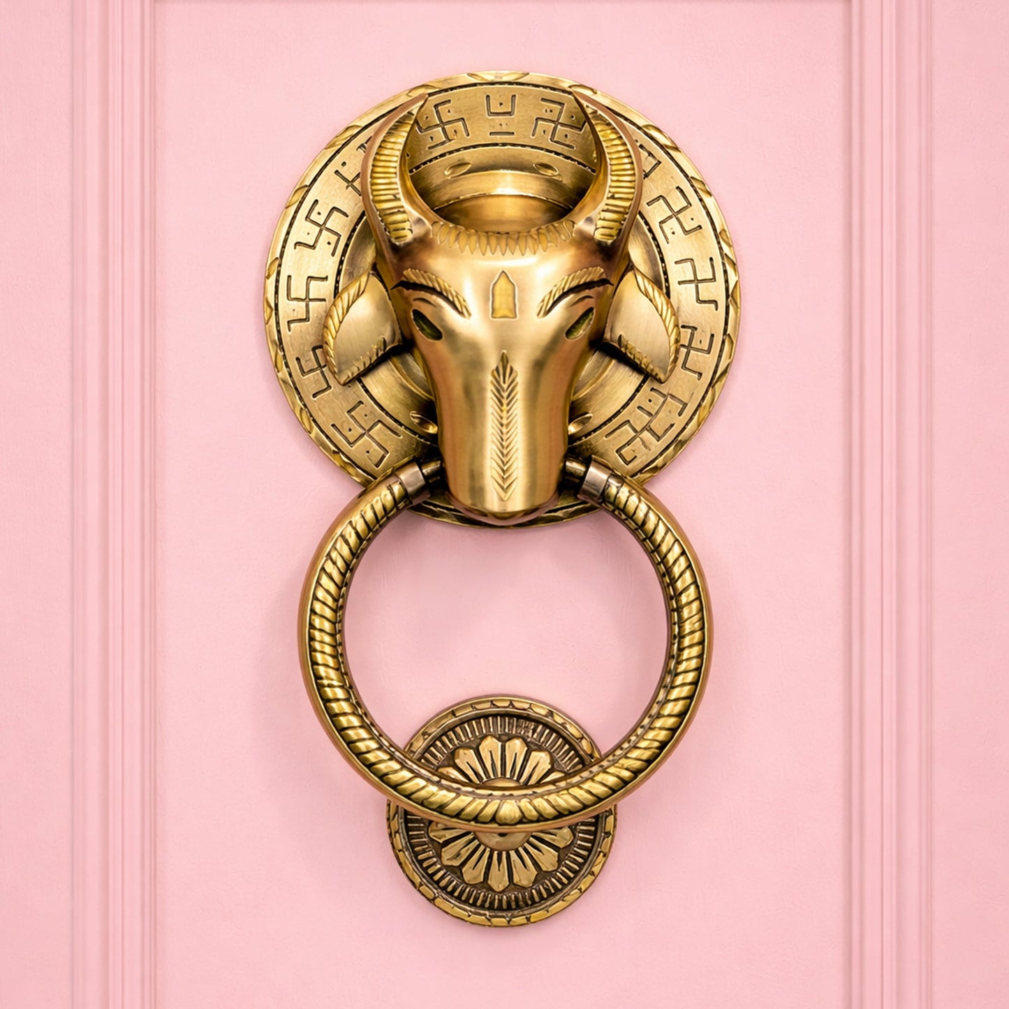 Traditional Nandi Majesty Design Brass Door Knocker | The Indian Aura