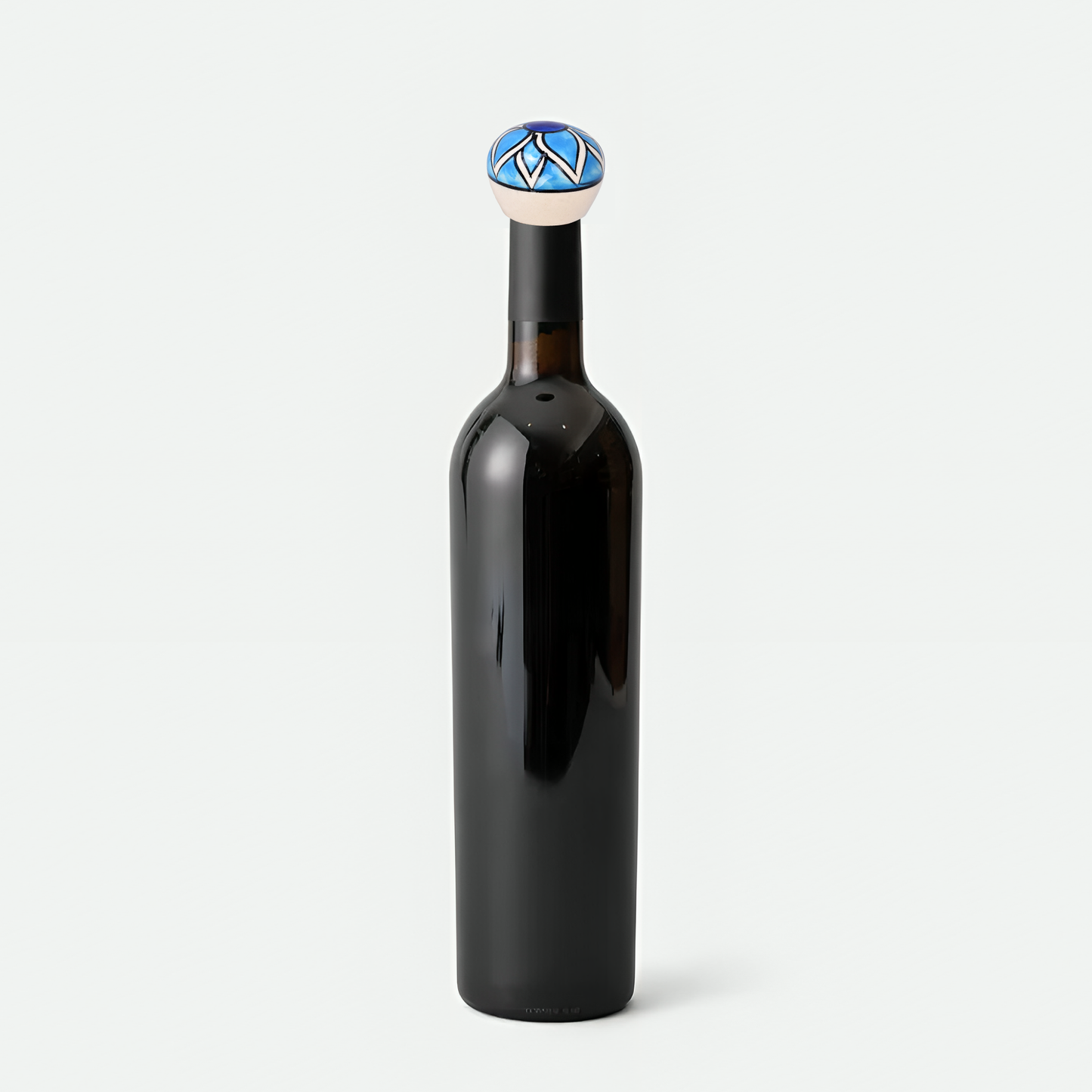 Floral Ceramic Wine Bottle Stopper - Tranquil Bloom | The Indian Aura