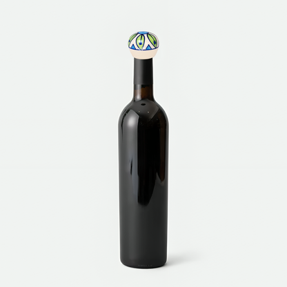 Green Leaf Design Floral Harmony Ceramic Wine Bottle Stopper | The Indian Aura