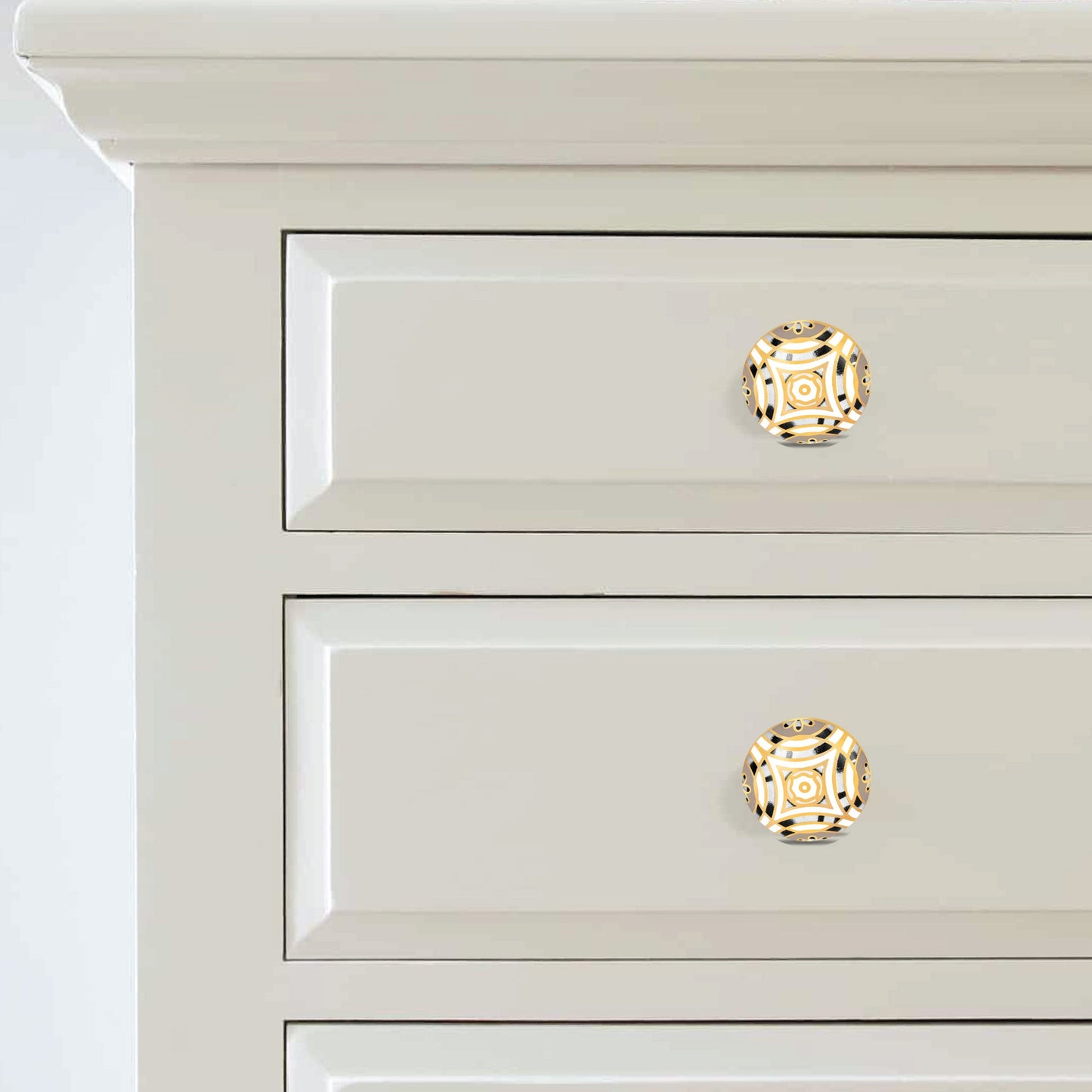 Hand-Painted Luxurious Floral Multicolor Ceramic Drawer Knob | The Indian Aura
