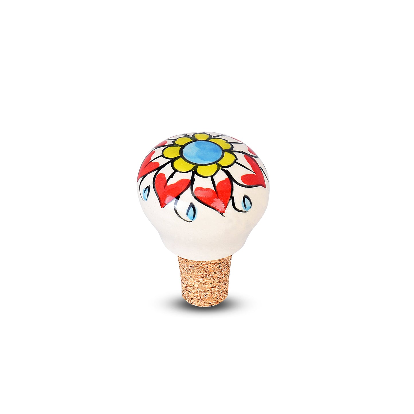 Handmade Artisanal Floral Design Wine Bottle Stopper | The Indian Aura