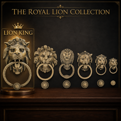 Handcrafted Lion King Brass Door Knocker for Main Door – 3 kg  Antique Finish
