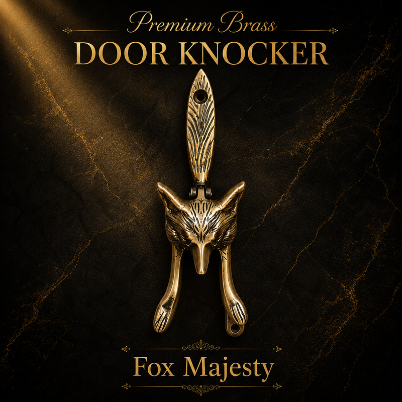 Wildlife-Inspired Handcrafted Fox Brass Door Knocker | The Indian Aura