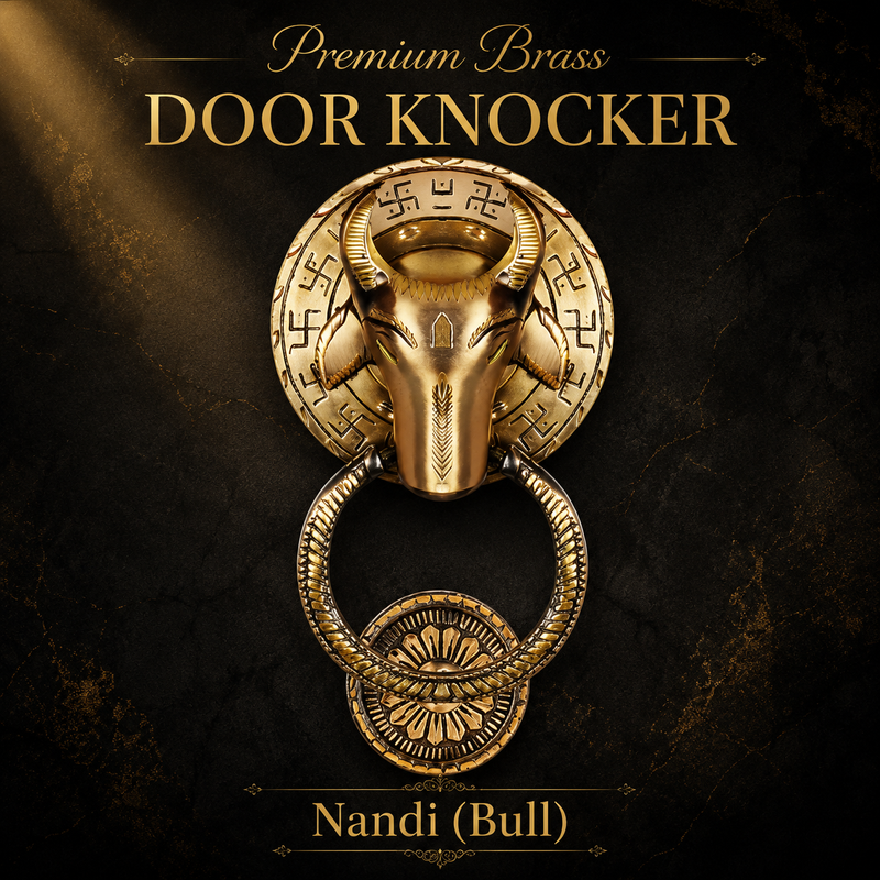 Traditional Nandi Majesty Design Brass Door Knocker | The Indian Aura