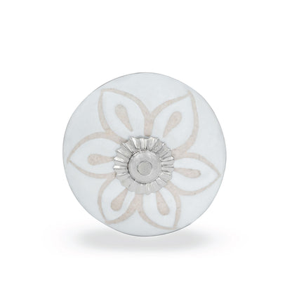 Tranquil Bloom Ceramic Floral Drawer Knob | The Indian Aura