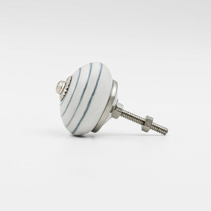 Eternal Charm White & Blue Circle Ceramic Drawer Knob | The Indian Aura