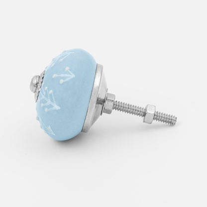 Nature’s Elegance Blue Leaf Ceramic Drawer Knob | The Indian Aura