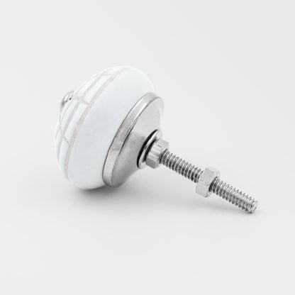 Hand-Painted Sleek Simplicity Round Ceramic Drawer Knob | The Indian Aura