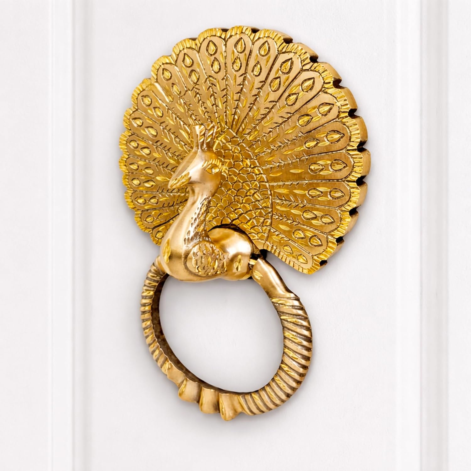 Large peacock door knocker