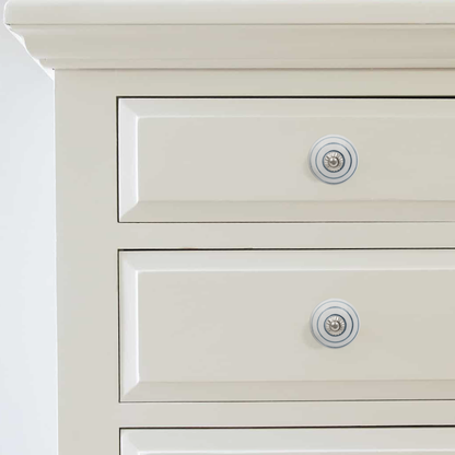 Eternal Charm White & Blue Circle Ceramic Drawer Knob | The Indian Aura