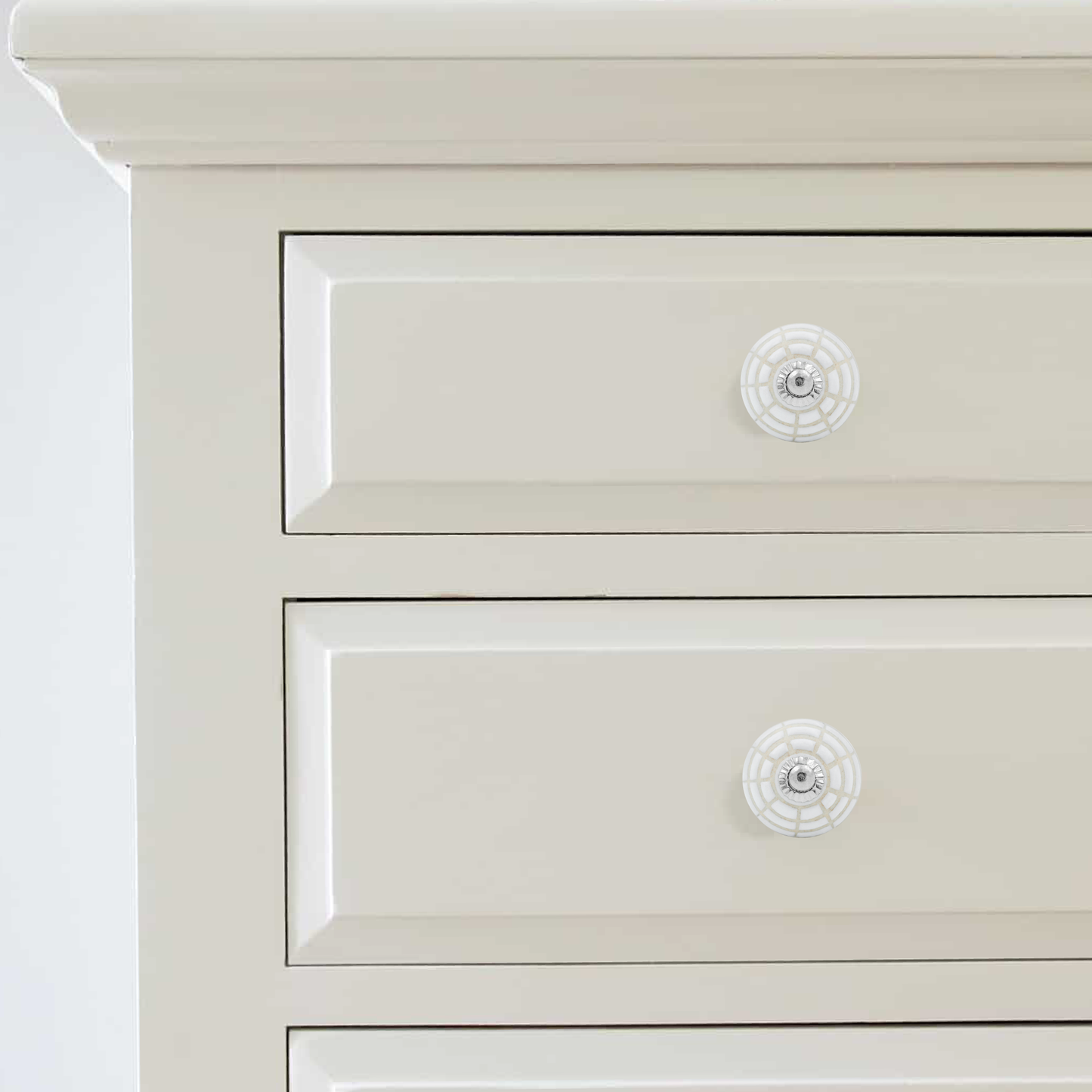 Hand-Painted Sleek Simplicity Round Ceramic Drawer Knob | The Indian Aura
