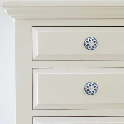 Hand-Painted Floral Elegance Crystal Drawer Knob | The Indian Aura